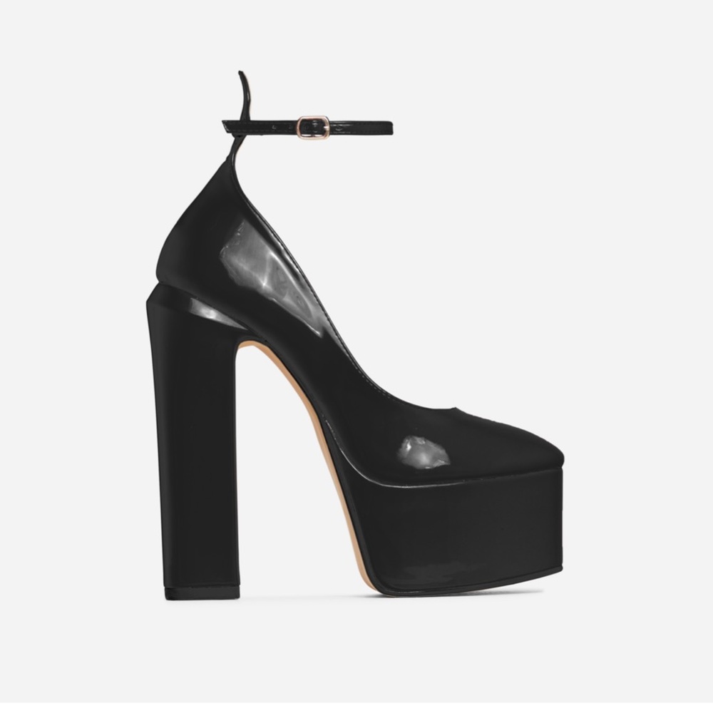 EGO Black Platform Heels